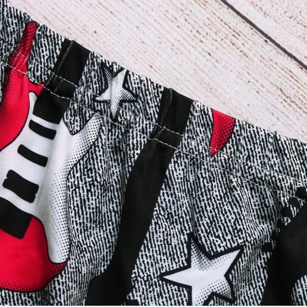 Toddler Boy Rock And Roll Graphic Tee & Rocker Guitar Shorts Set Kids Summer Set
